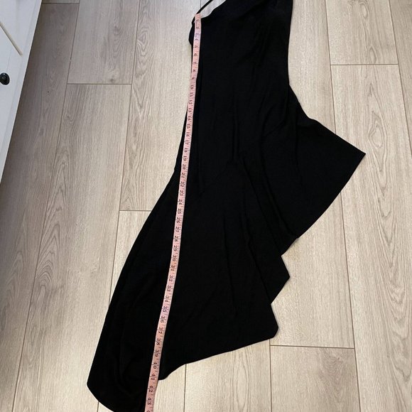 Vintage 90's Nicole Bakti Cocktail Dress One Shoulder Asymmetrical Hem Black XS - Picture 13 of 16